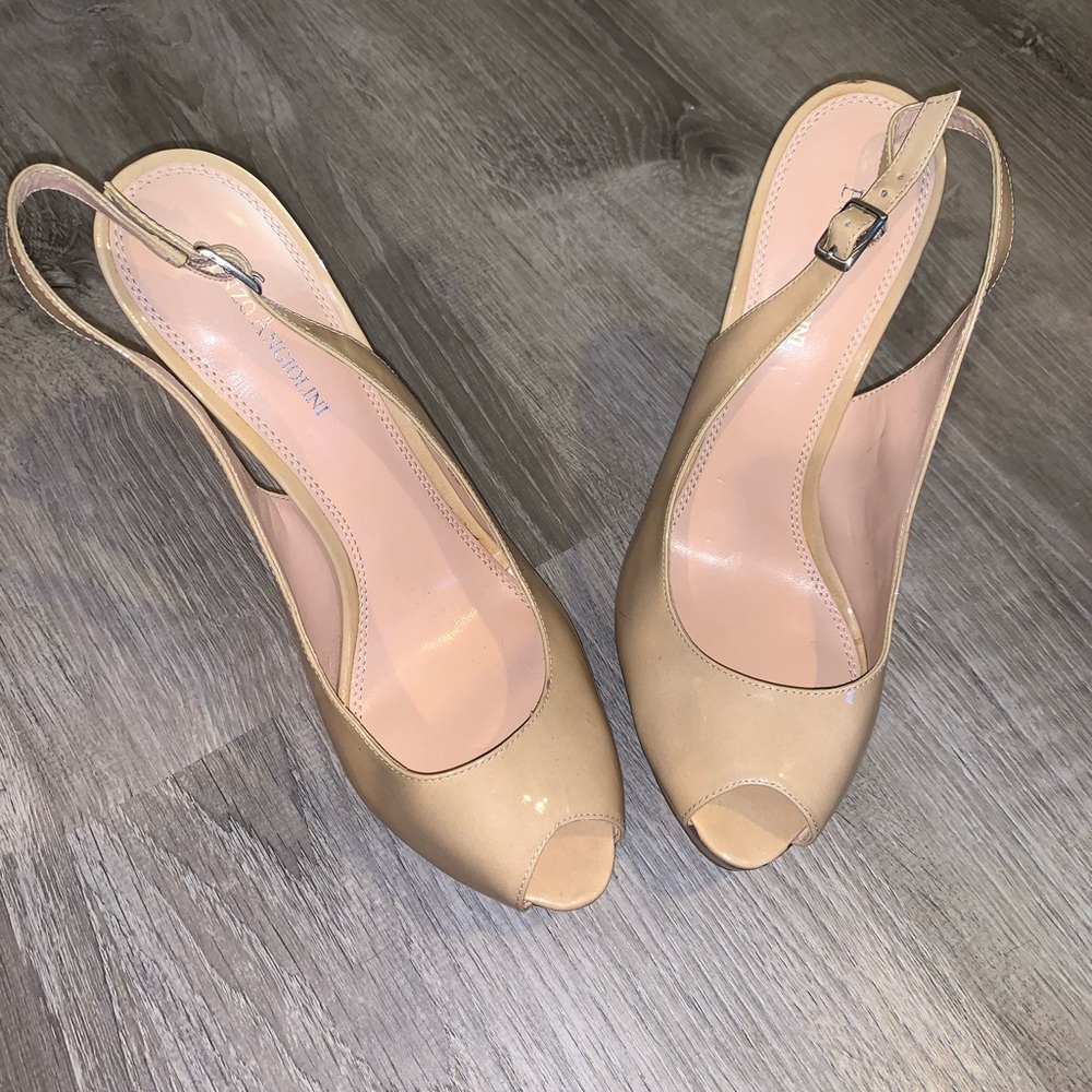 Enzo Angiolini Patent Leather Peep-Toe Heels